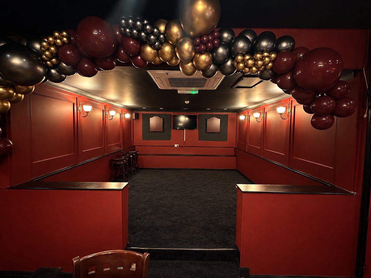 Steam Wine Bar, the private function room laid out for a standing reception