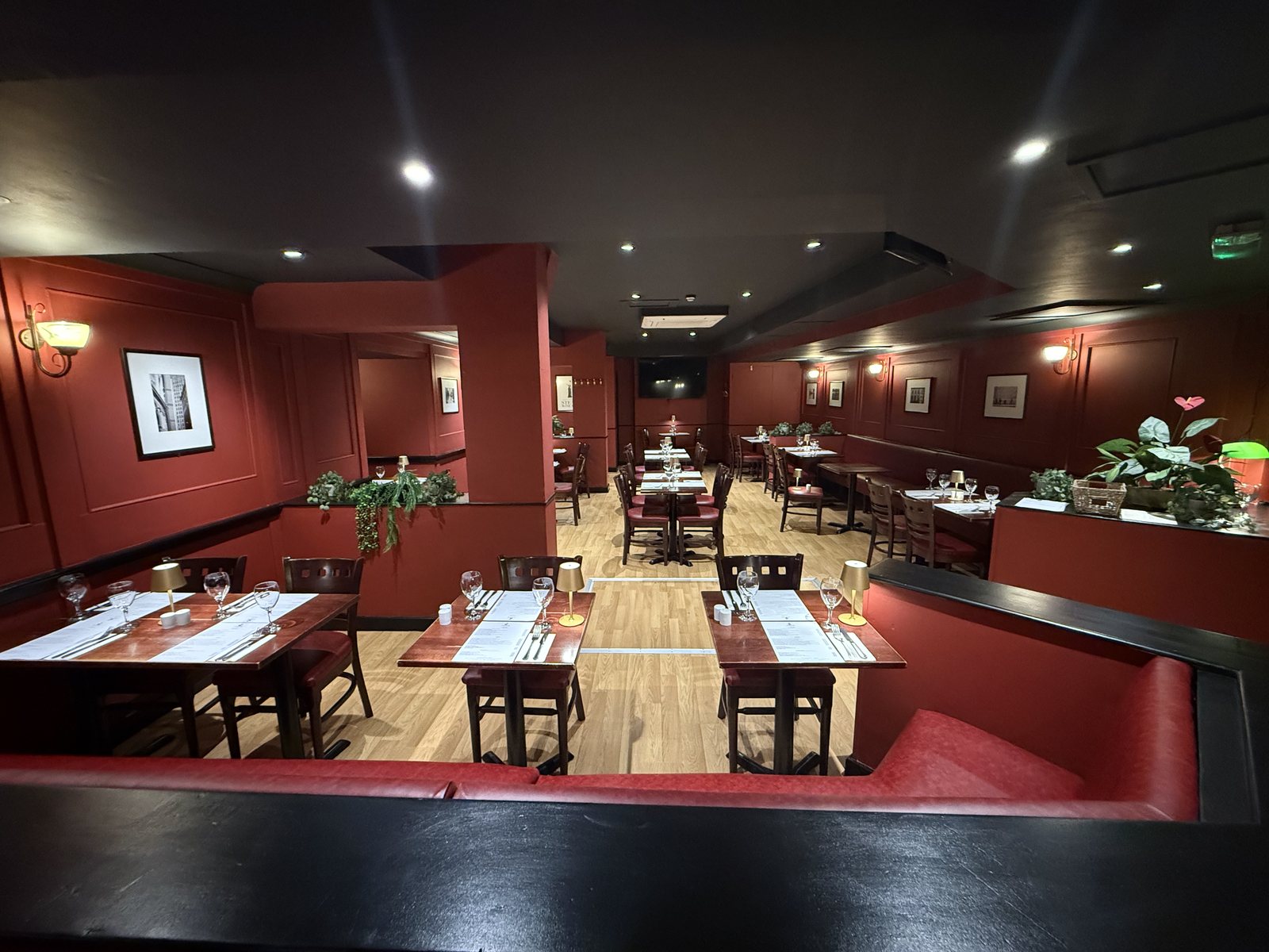 Steam Wine Bar, the main room set for an evening event